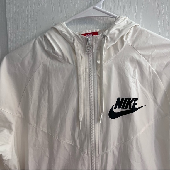 Nike Windrunner White Black Full Zip Up Lightweight Hooded Jacket Small - Picture 4 of 13
